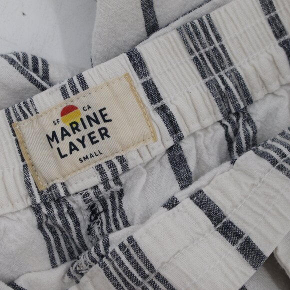 Marine Layer Pants Womens Small Wide Leg Tie Waist Striped Hemp Lyocell Blend - Picture 4 of 10